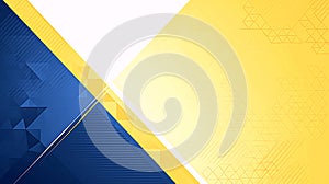 Modern Abstract Geometric Background with Blue, Yellow, and White Diagonal Design