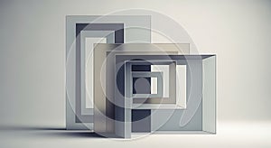 Modern Abstract Geometric Framework in Grayscale