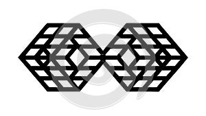 Modern Abstract Geometric Lattice Element, Interlocking Pattern Design, vector design Generative AI