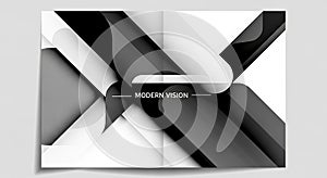 Modern abstract geometric with overlapping rounded rectangles and sharp angles