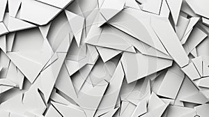Abstract Geometric Chaos with Overlapping White Triangular Shapes