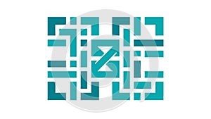 Modern Abstract Geometric Square Interlocking Pattern, vector design Generative AI