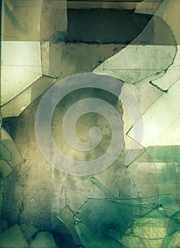 Modern abstract glass and concrete photo