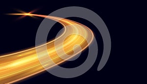 Modern abstract golden glow moving at high speed. Vector EPS10.