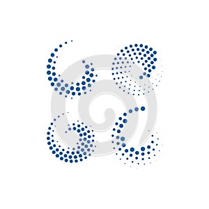 Modern Abstract Halftone icon Dots Logo sets photo