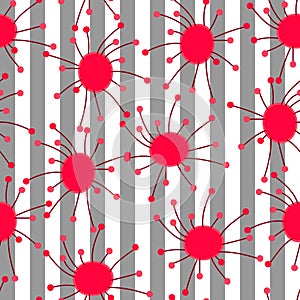 Modern Abstract Hand Drawn Flowers Seamless Pattern illustration