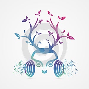 Modern abstract headphones. Music symbol. Vector