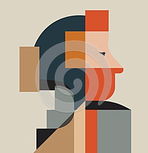 Modern abstract human shape in geometric shapes flat design, abstract humanity concept, for posters and web design, vector