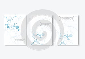 Modern abstract icon with blue network technology. Digital science technology concept. Business technology concept