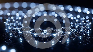 Abstract Circular Network with Glowing Nodes