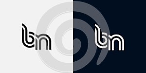 Modern Abstract Initial letter BN logo photo