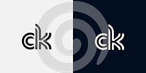 Modern Abstract Initial letter CK logo