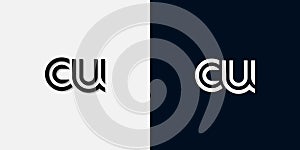 Modern Abstract Initial letter CU logo