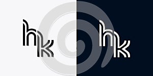 Modern Abstract Initial letter HK logo