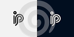 Modern Abstract Initial letter IP logo photo