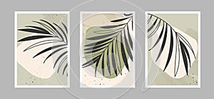 Modern abstract line flowers in lines and arts background with different shapes for wall decoration  postcard or brochure cover