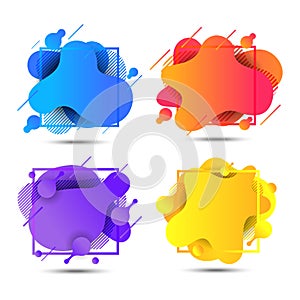 Modern abstract liquid shape. fluid elements graphic gradient vector colorful illustration