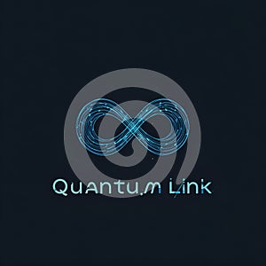 Minimalistic Futuristic Communication Logo with Quantum Link and Digital Wave photo