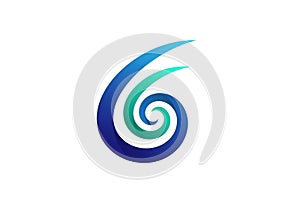 Abstract Swirl Logo with Blue and Green Gradient