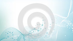 Modern abstract molecules structure for science or medical background. DNA helix or atom visualization. Molecular wave flow