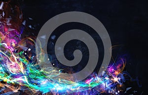 Modern abstract motion banner on dark background