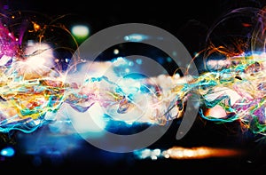 Modern abstract motion banner on dark background