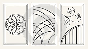 Abstract panel designs, geometric vector art, modern decorative elements. vector design Generative AI