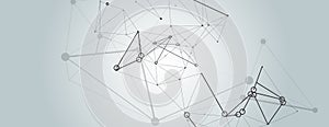 Modern abstract pattern with molecules connect on light background. Network connection structure. Light connection