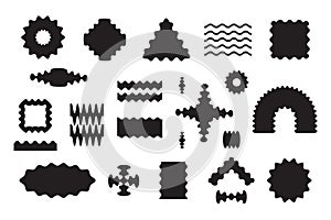 Modern Abstract random odd wavy black shapes flat blank icons set design elements on white