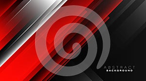 Modern abstract red white and black geometric background. Trendy gradient diagonal texture concept. Minimal style vector graphic