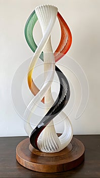Modern Abstract Sculpture with Translucent Elements
