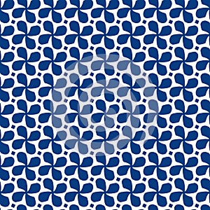 Modern abstract seamless pattern blue floral shapes for clothing, fabric, background, wallpaper, wrapping, batik