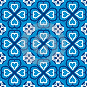 Modern abstract seamless pattern blue floral shapes for clothing, fabric, background, wallpaper, wrapping, batik