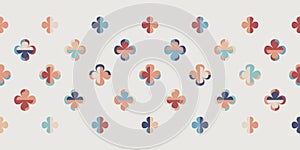 Modern abstract seamless vector pattern Border with stylised flowers in retro style.