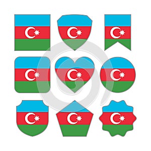 Modern Abstract Shapes of Azerbaijan Flag Vector Design Template