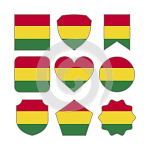 Modern Abstract Shapes of Bolivia Flag Vector Design Template