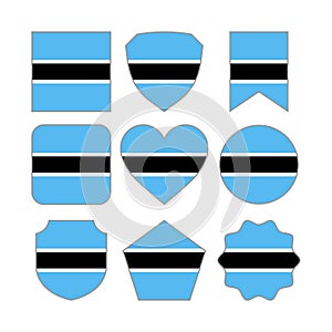 Modern Abstract Shapes of Botswana Flag Vector Design Template