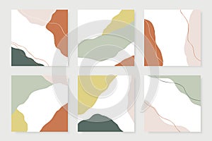 Modern abstract shapes cards. Design template.