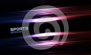 Modern abstract sports background with geometric dynamic colourful neon lines for sport event.