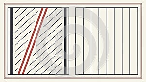 Modern Abstract Striped Pattern with Red Accent, vector design Generative AI