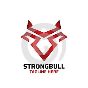 Modern Abstract Strong Bull Logo Design