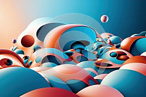 Modern abstract surrealist background. Flexible dynamic lines, bright color palette