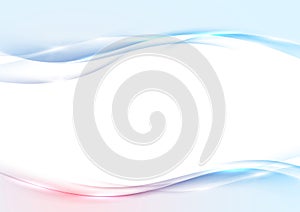 Modern abstract swoosh wave border red and blue layout