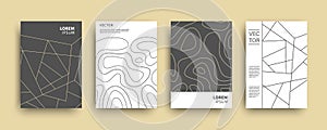 Modern abstract topography geometric covers set