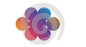 Vibrant Gradient Circle Cluster on White Background