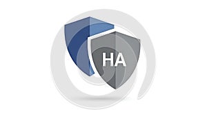 HA Letter Shield Logo Design
