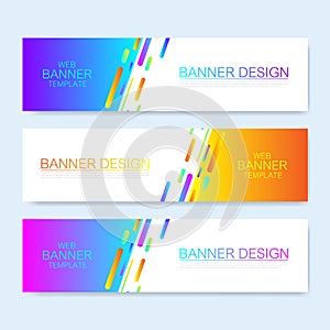 Modern abstract vector web banner template. Colorful Web Design Elements. Abstract geometric background web banner