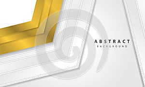 Modern abstract white background vector with gold line effect. Elegant concept design vector.