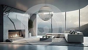 Modern Achitecture. Minimalistic elegant interior home design. AI generated