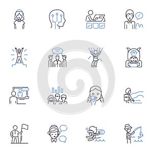 Modern age line icons collection. echnology, Automation, Globalization, Cybersecurity, Innovation, Digitalization